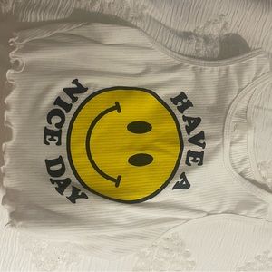 Junie white tank top; Size Small